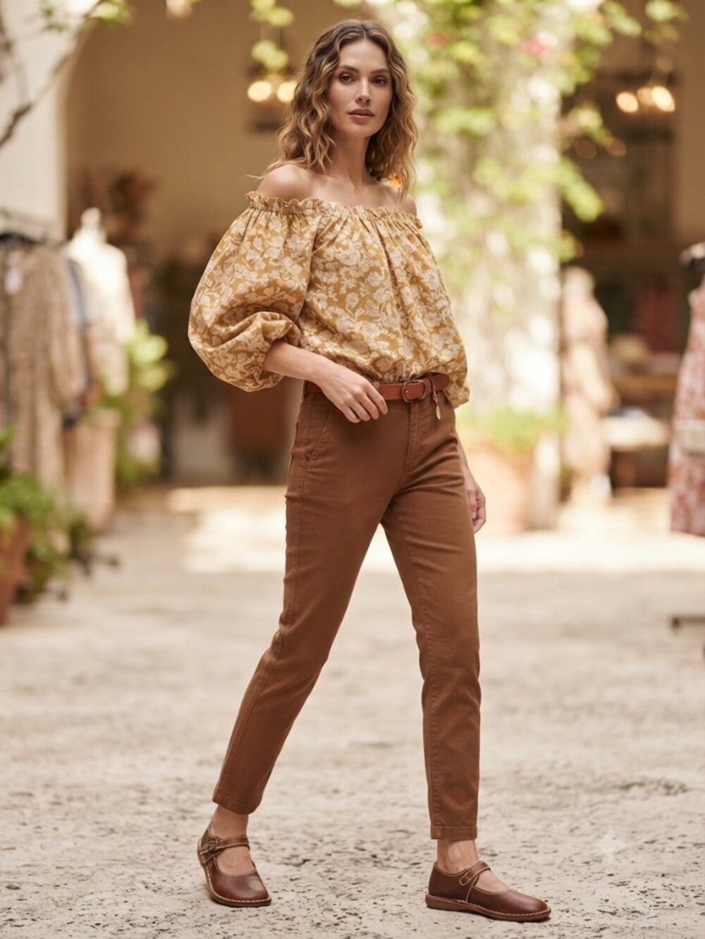 THE GREAT. The Garland Top in Oat‎ Wild Brush Floral Size 1/US Size S - Picture 1 of 10